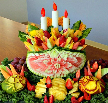 میوه آرایی شب چله،تزیینات شب چله تزیینات کدو شب چله, مدل های تزیین هندوانه