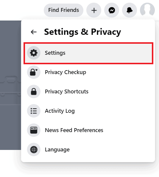 وارد settings برنامه فیسبوک شوید حذف اکانت فیسبوک