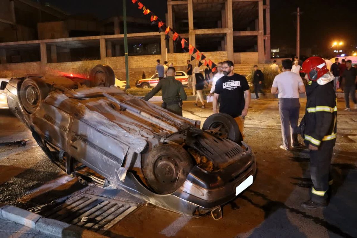 واژگونی پژو ۴۰۵ جان گرفت+عکس