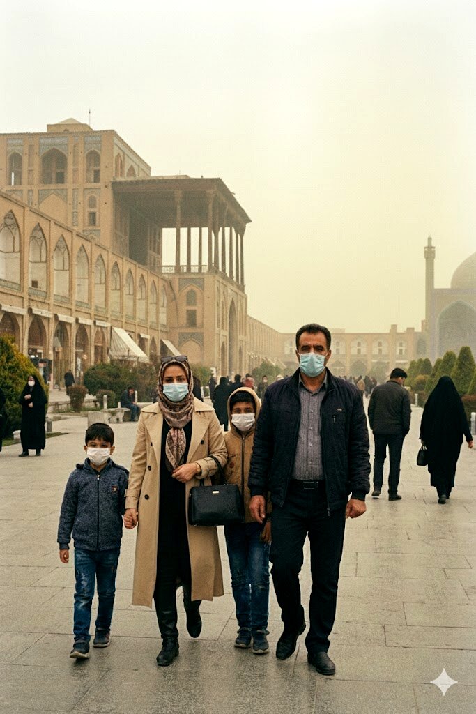 هم‌دستی آنفولانزا و آلودگی هوا در اصفهان
