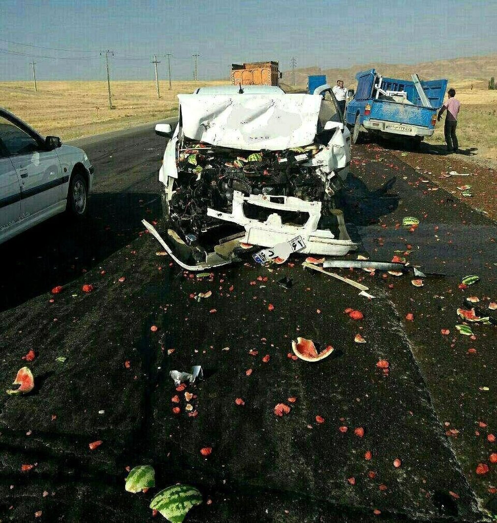 تصادف هندوانه‌ای!