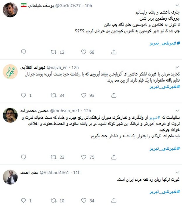 اعتراض توئیتری به ماجرای پارک ائل گولی تبریز