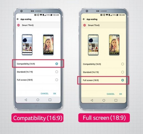 با App Scaling از نمایشگر ال‌جی G6 نهایت لذت را ببرید