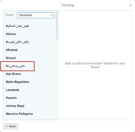 هشتگ «حامی روحانی ام» جزو 10 ترند برتر جهان