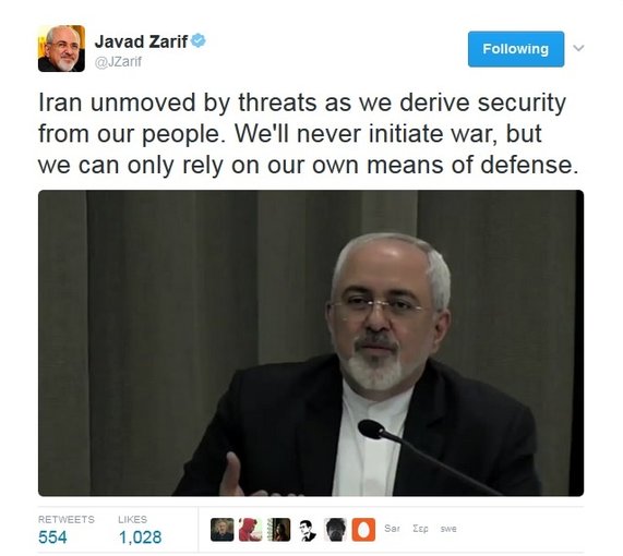 پاسخ ظریف به تهدید جدید ترامپ