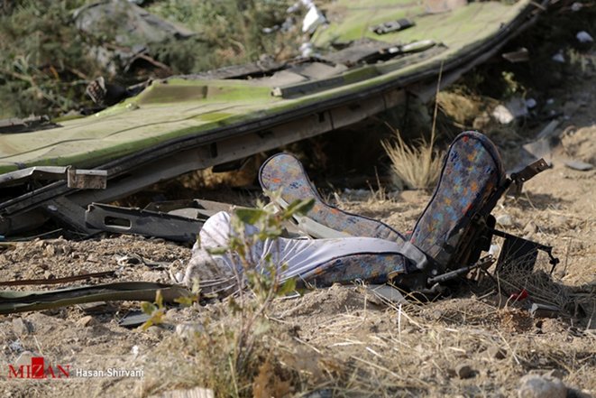 سقوط اتوبوس به دره جاجرود