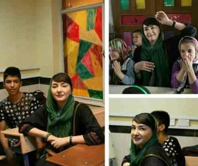 هانیه توسلی در مدرسه کودکان کار