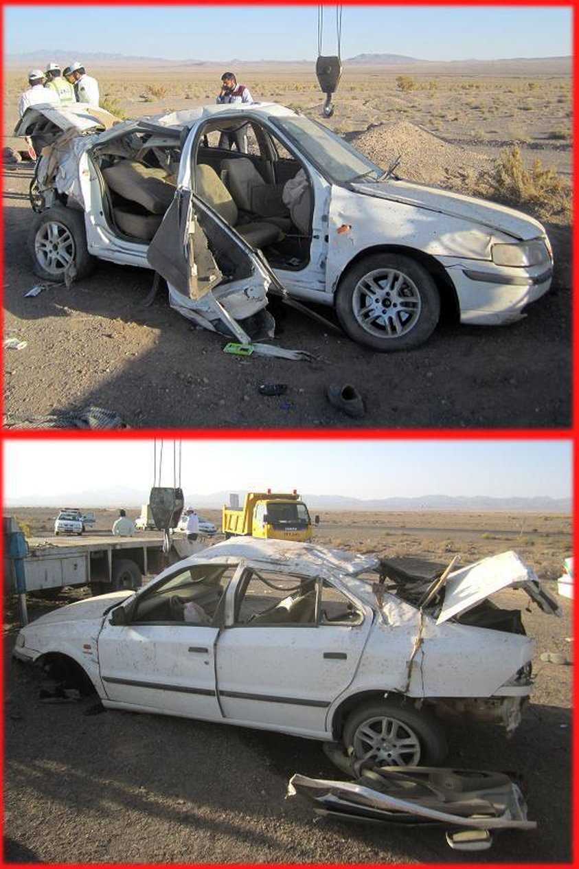 3 کشته و 9 زخمی در واژگونی سمند  در نائین