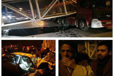 سقوط پل عابر پیاده در پاکدشت با ۳ کشته