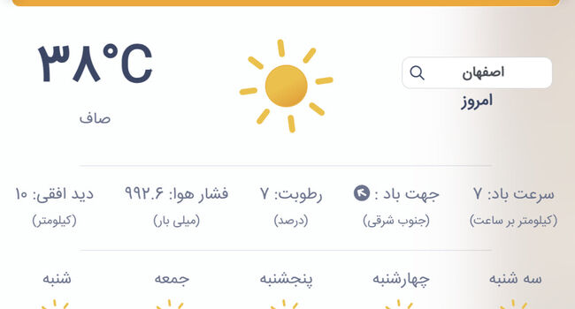 هشدار نارنجی گردوخاک و تندباد در اصفهان؛ چند شهر در خطر ۱۶ تیر ۱۴۰۵