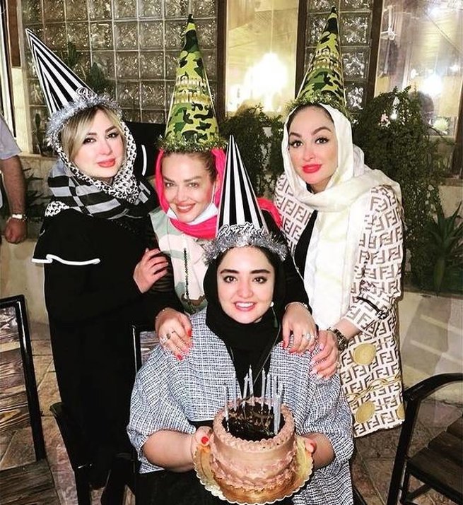 بازیگران در جشن تولد نرگس محمدی/ عکس