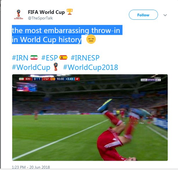 واکنش صفحه رسمی توئیتر جام‎جهانی به حرکت محمدی