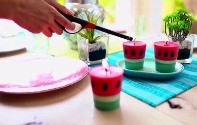 روش ساخت شمع هندوانه ای شب یلدا