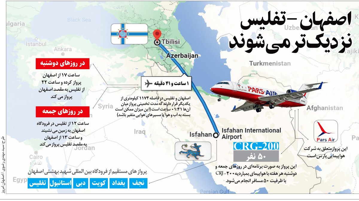 اصفهان تفلیس نزدیک تر می شود