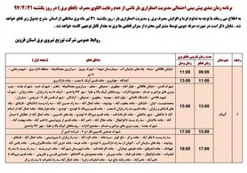 برنامه قطع برق قزوین یکشنبه 31 تیر 97