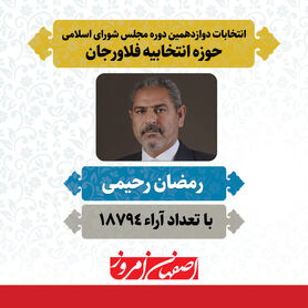 رمضان رحیمی منتخب مردم فلاورجان در دوازدهمین دوره مجلس شورای اسلامی