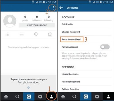 UNLIKE کردن پست‌هایی که قبلا لایک کرده ایم