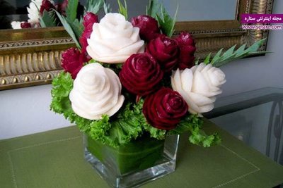 آموزش تزیین لبو به شکل گل رز